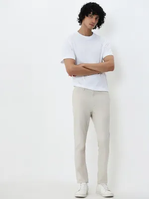 Nuon Beige Mid-Rise Skinny-Fit Cotton Chinos