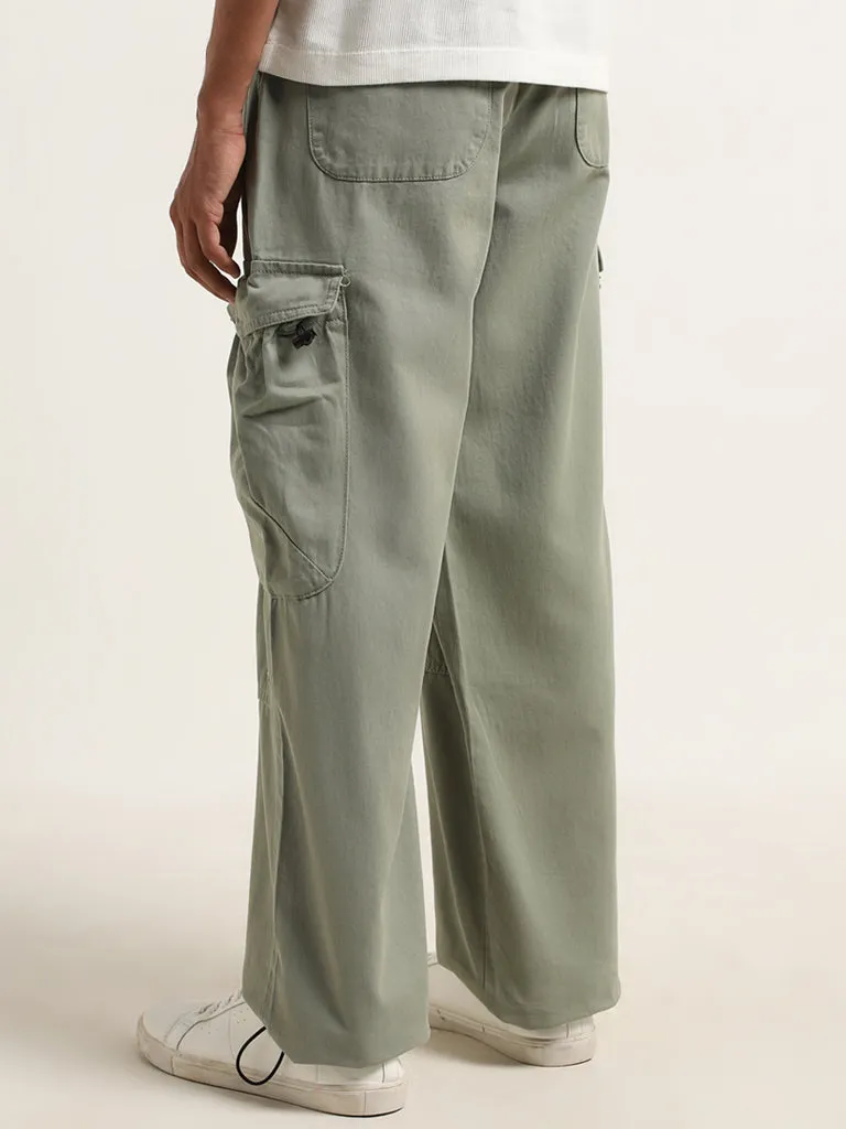 Nuon Sage Mid-Rise Relaxed-Fit Cotton Chinos