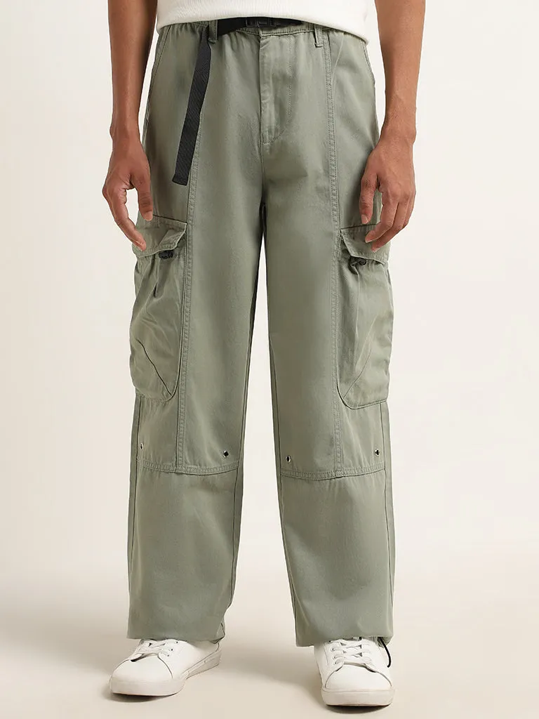 Nuon Sage Mid-Rise Relaxed-Fit Cotton Chinos