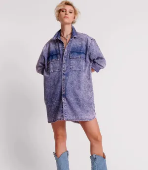 One Teaspoon Purple Rain Nixie Denim Shirt Dress