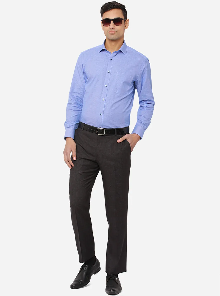 Pacific Blue Dobby Regular Fit Formal Shirt | JadeBlue