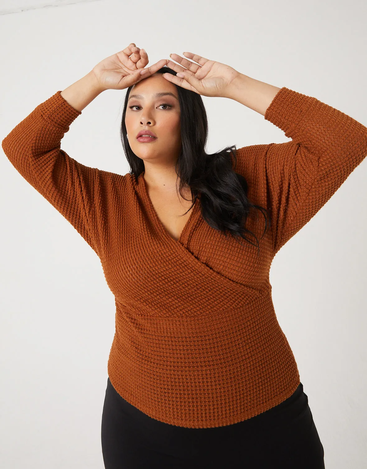 Plus Size Surplice Knit Top