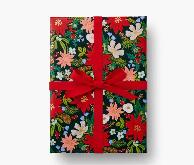 Poinsettia Wrapping Paper Roll