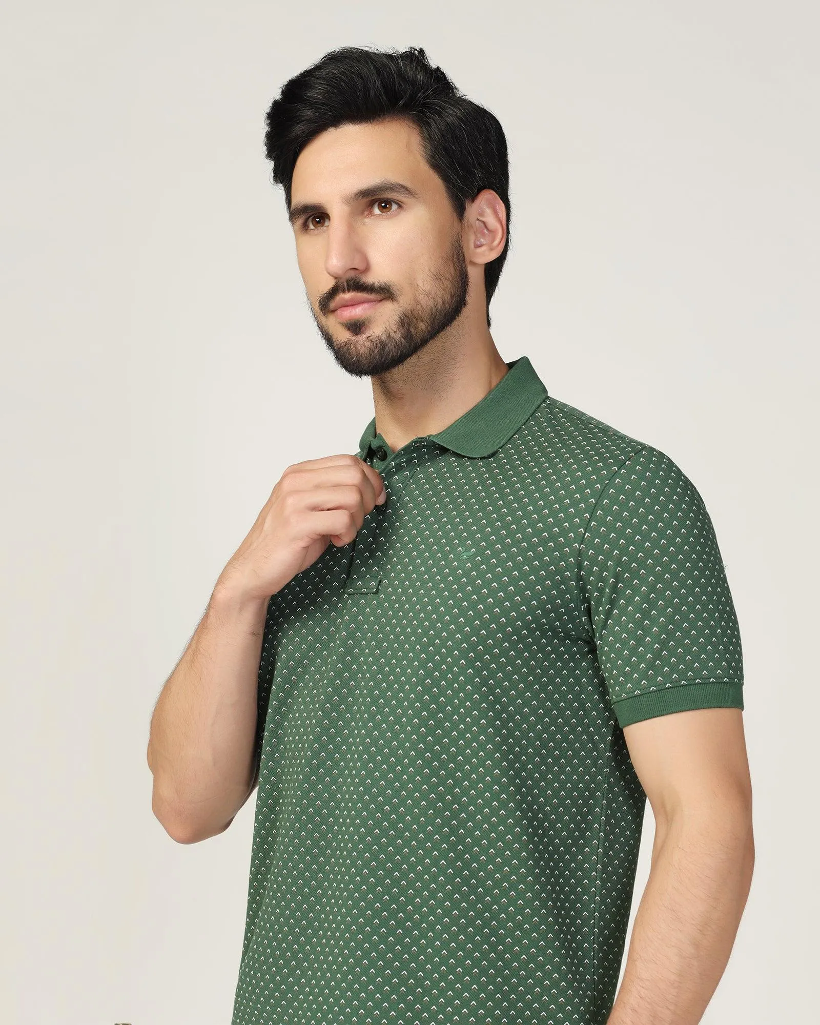 Polo Forest Green Printed T-Shirt - Pisces