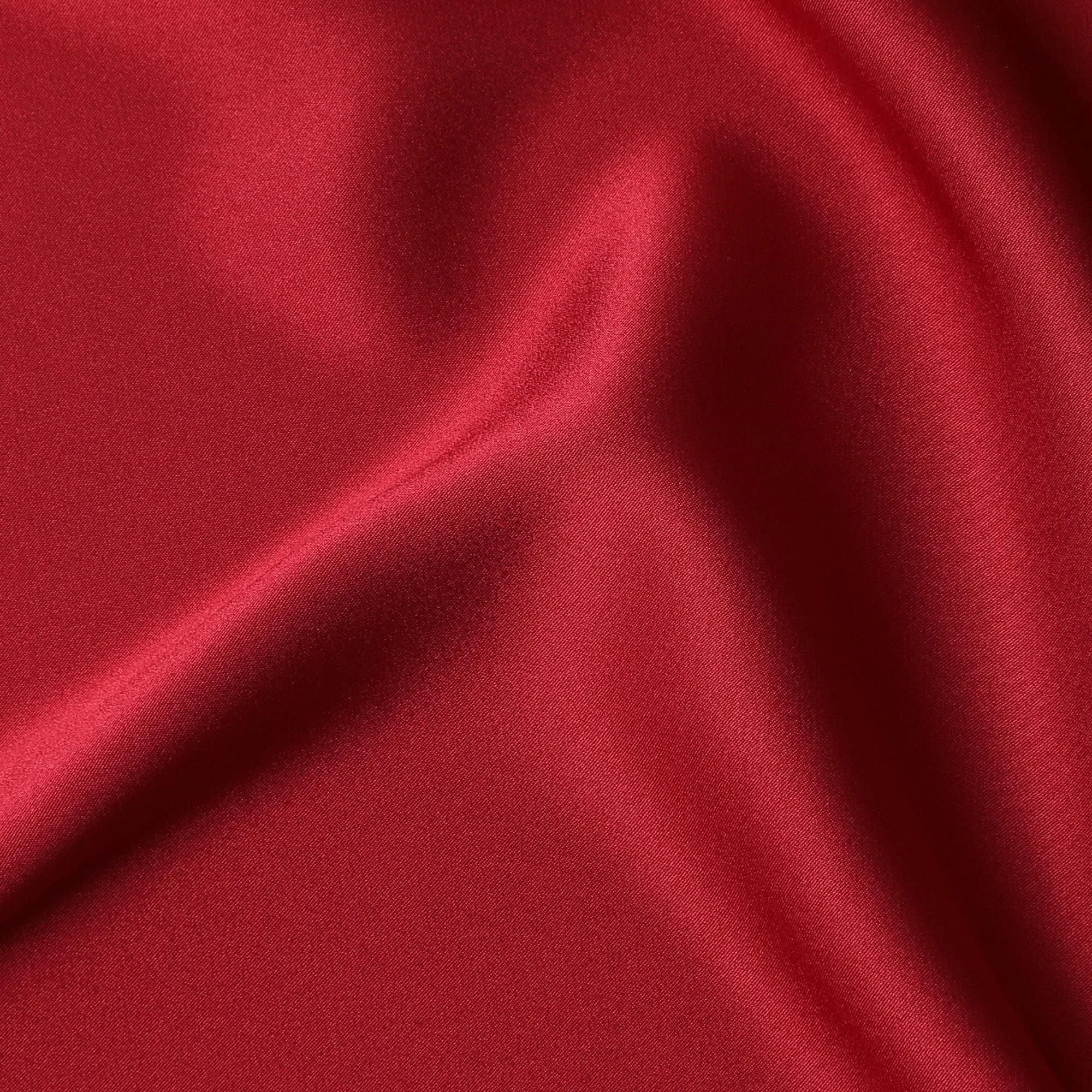 Premium Japanese Crepe Satin Fabric in Vibrant Red - 140cm Width - Luxurious Texture -D18263