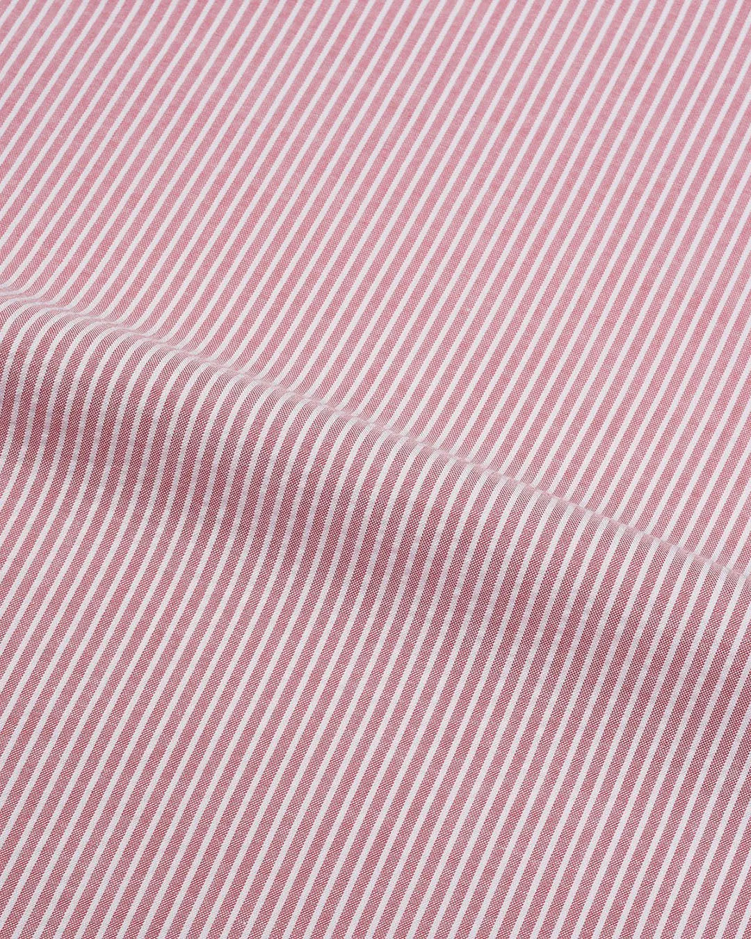 Pullover Shirt in Pale Red White Pin Stripes Seersucker