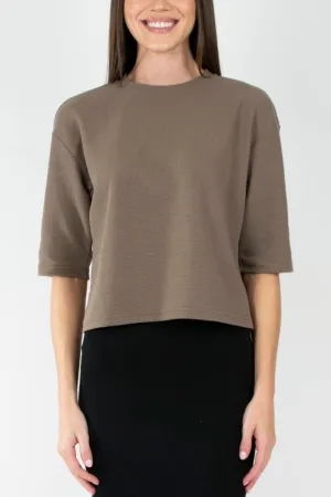 REMI TEE WAFFLE KNIT (BROWN)