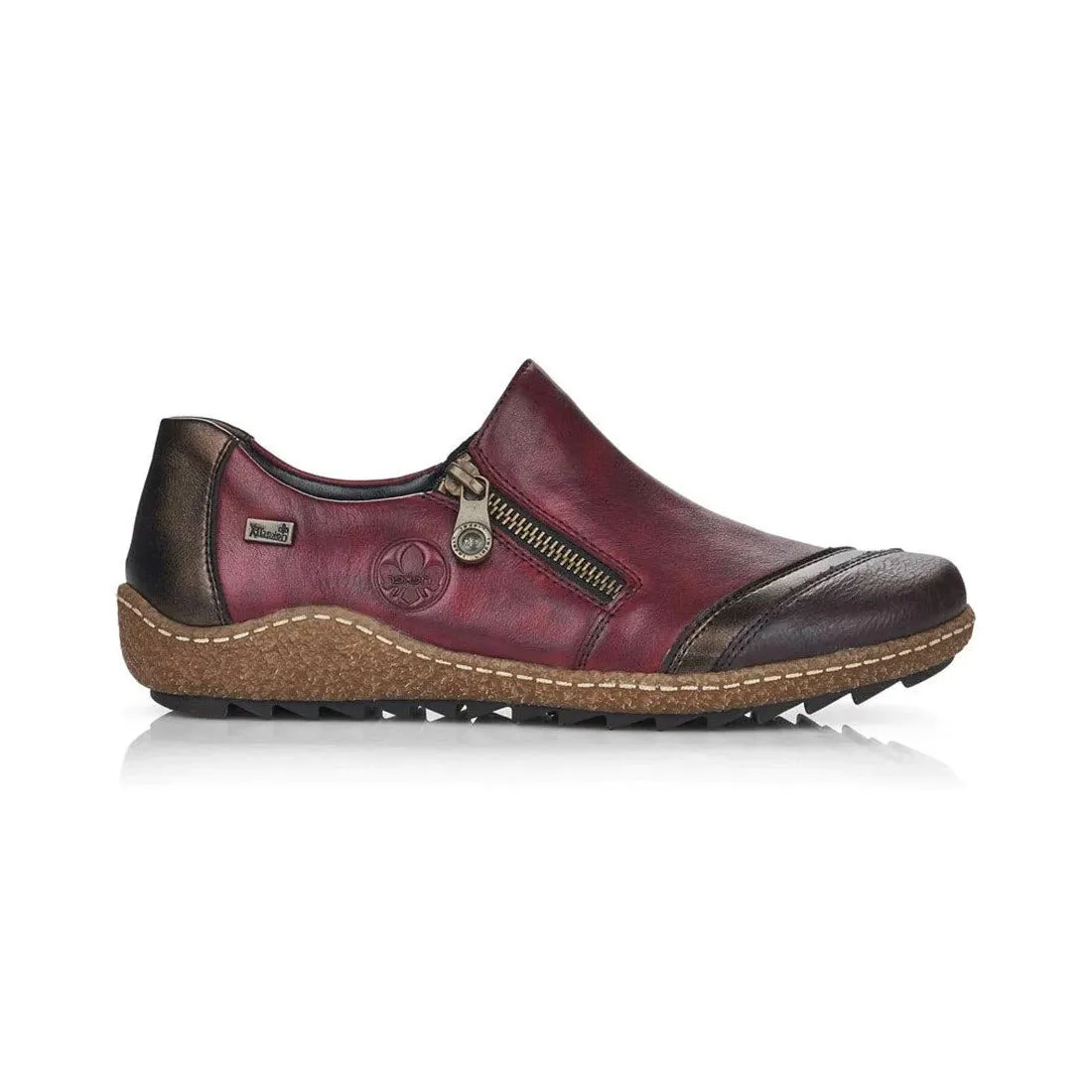 RIEKER EURO CITY SLIP ON WITH ZIP WINE - WOMENS