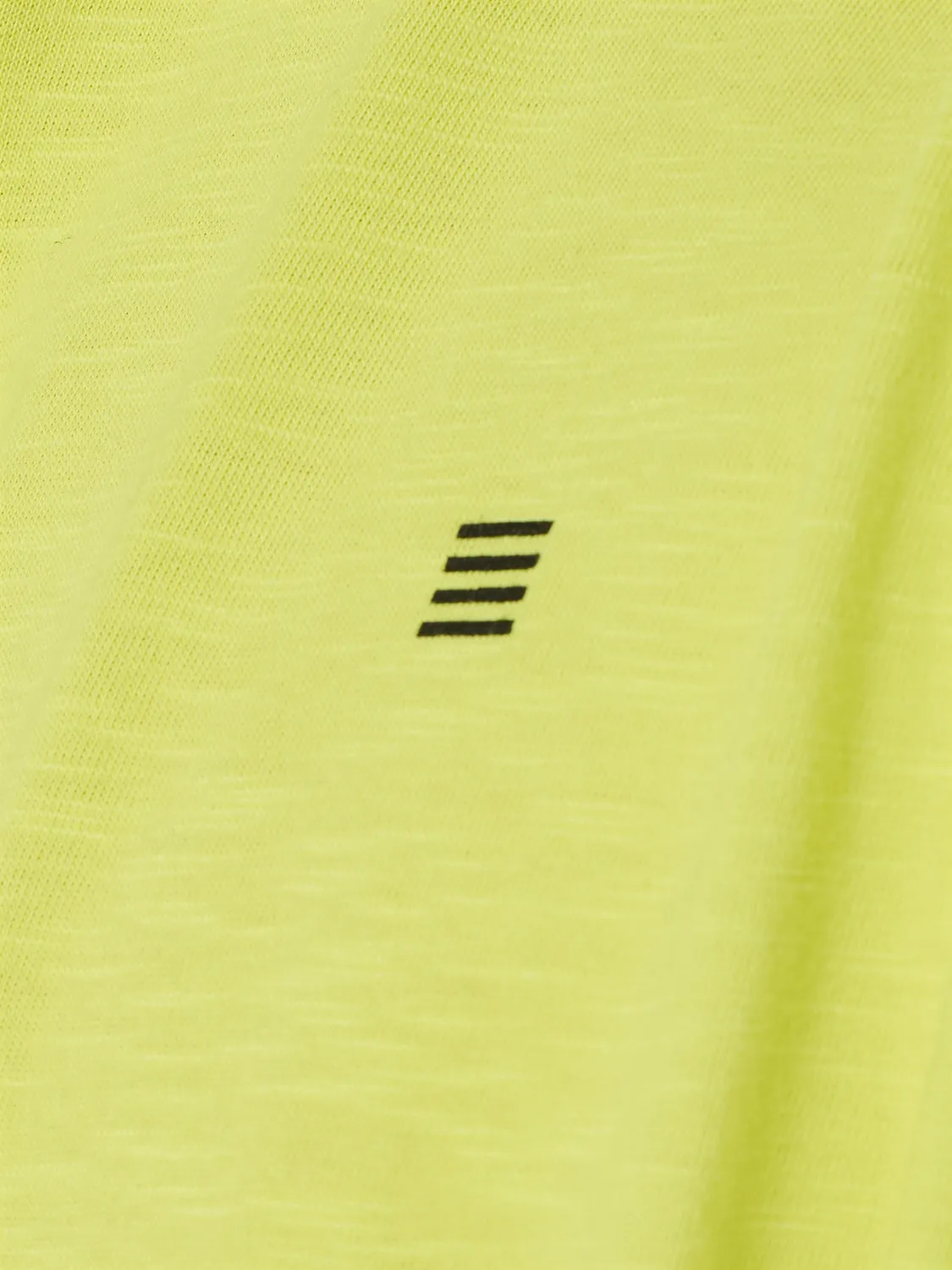 Round Neck T-Shirt with Rolled Sleeve Cuffs and Subtle Logo Print | Lime