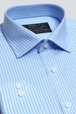 Sky Blue Dual Stripes Formal Shirt