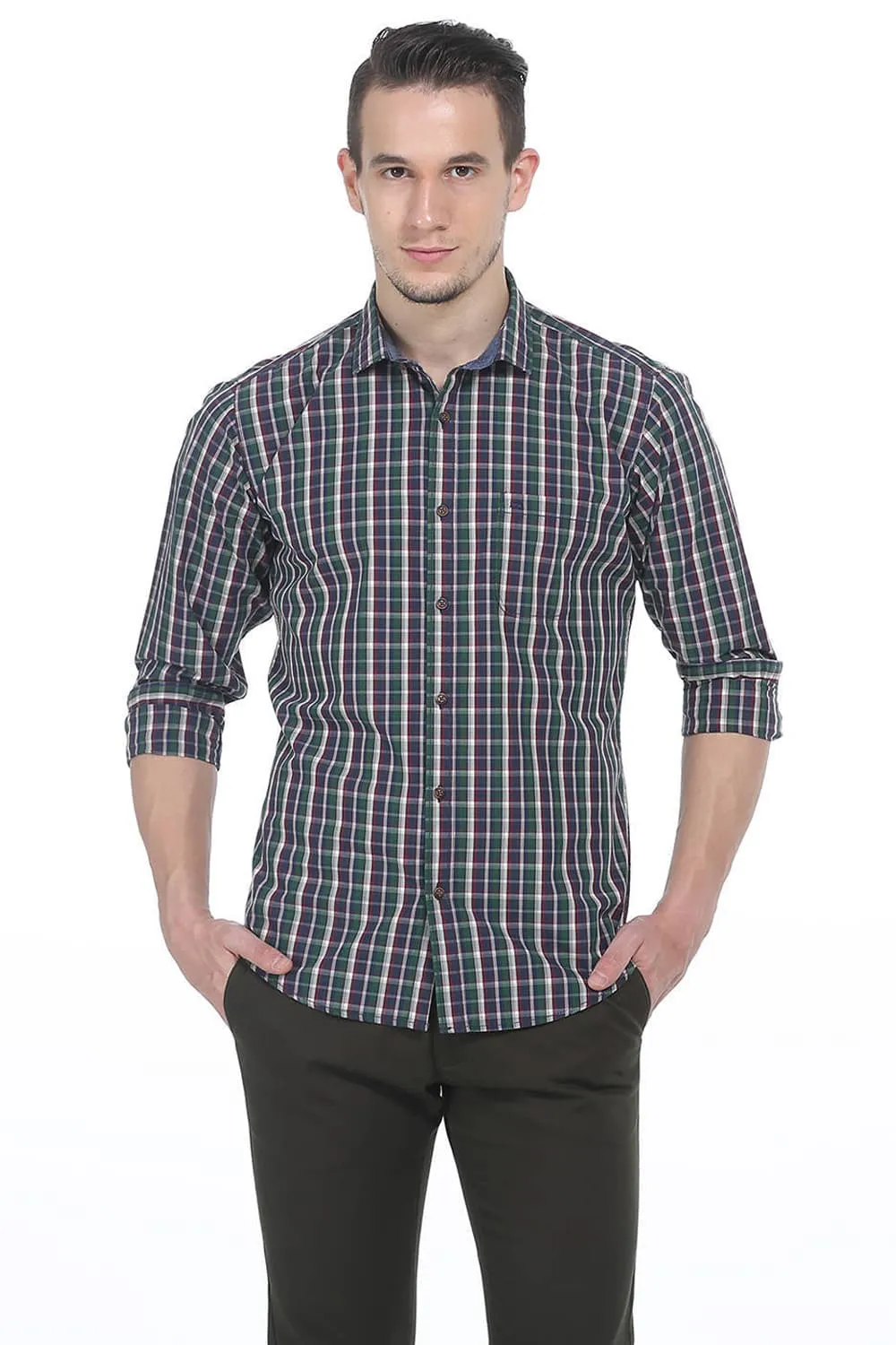 Slim Fit Checks Shirt