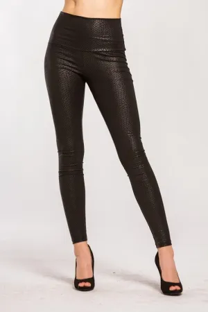 Snake Skin Black High Waist Leggings