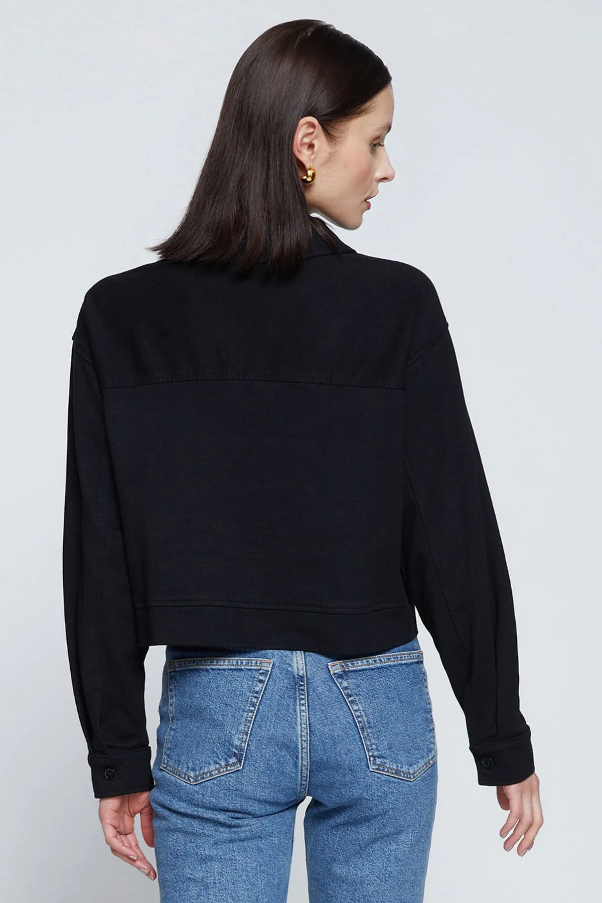 Stateside Ponte Cropped Jacket in Black