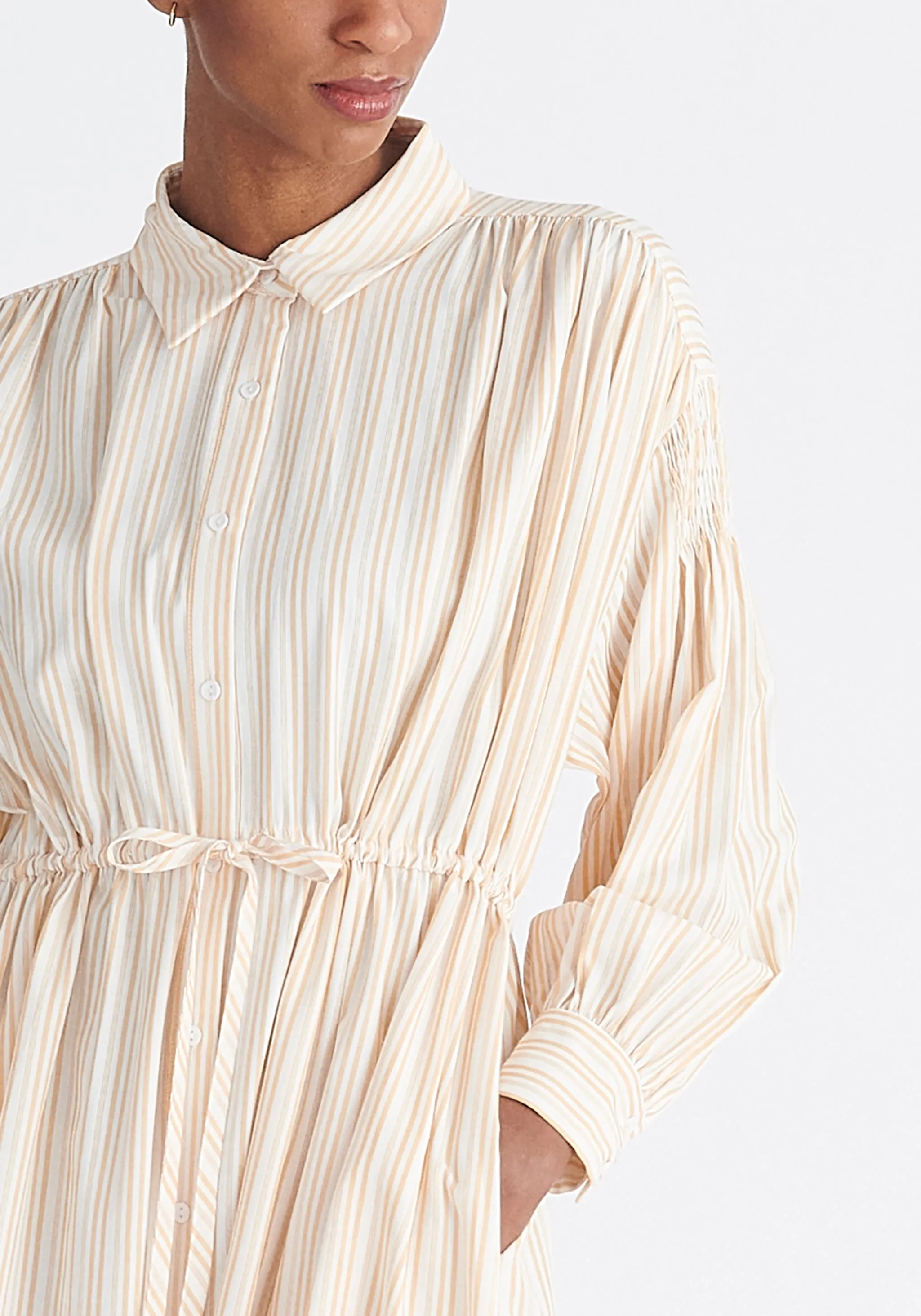 Striped Button Shirt Dress