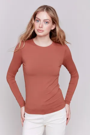 Super Stretch Knit Top Terracotta