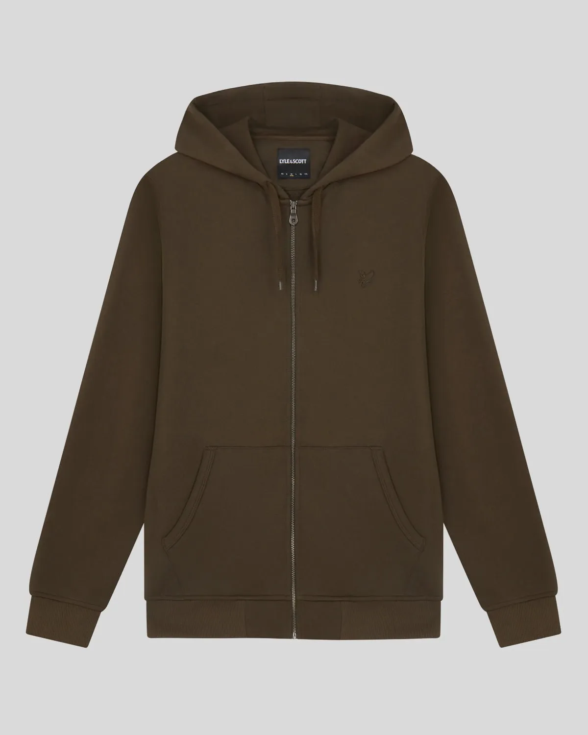 Tonal Eagle Zip Through Hoodie