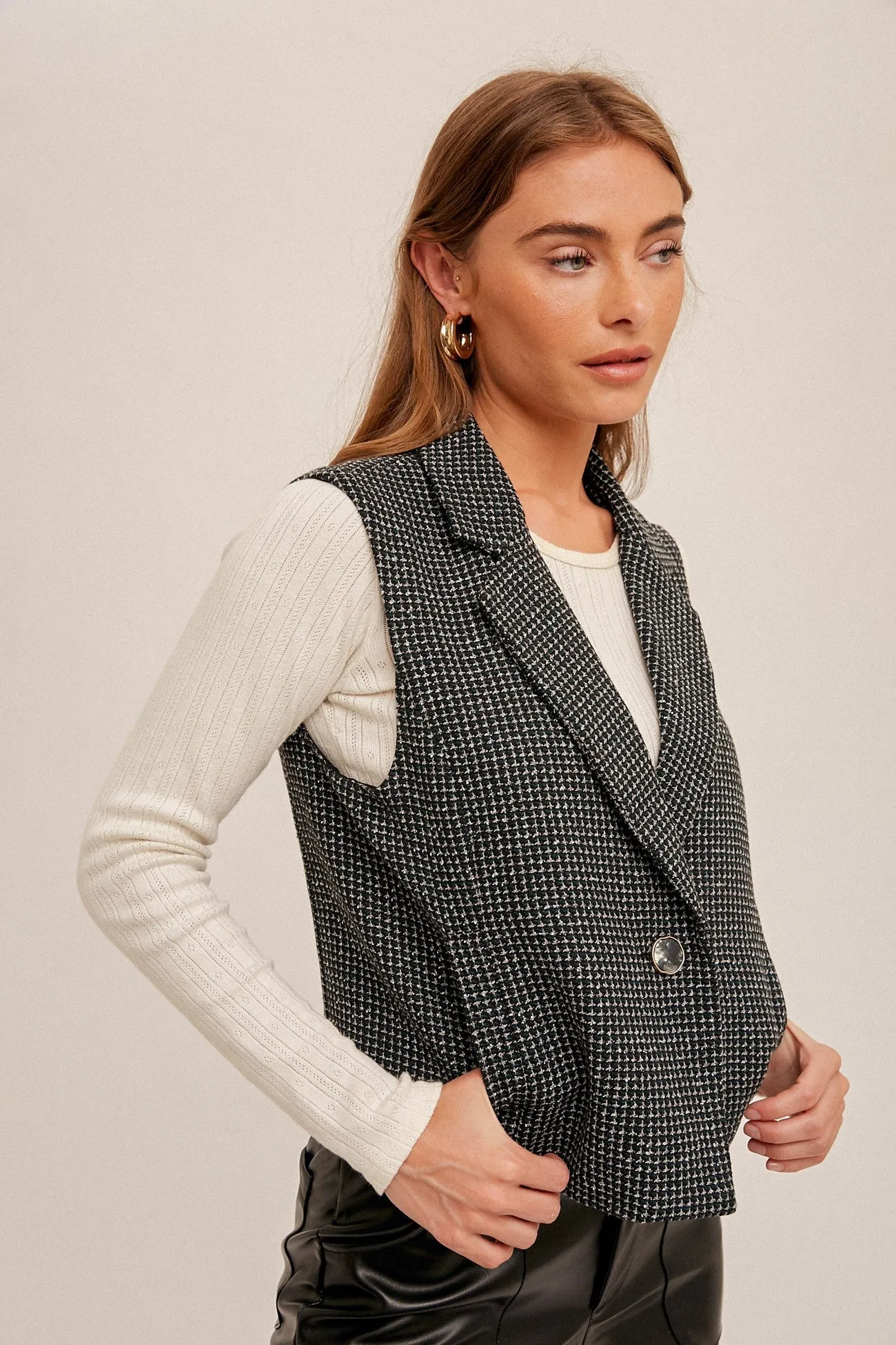 Tweed Crop Vest