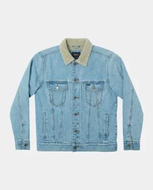 Waylon Denim Trucker Jacket - Bleached Indigo