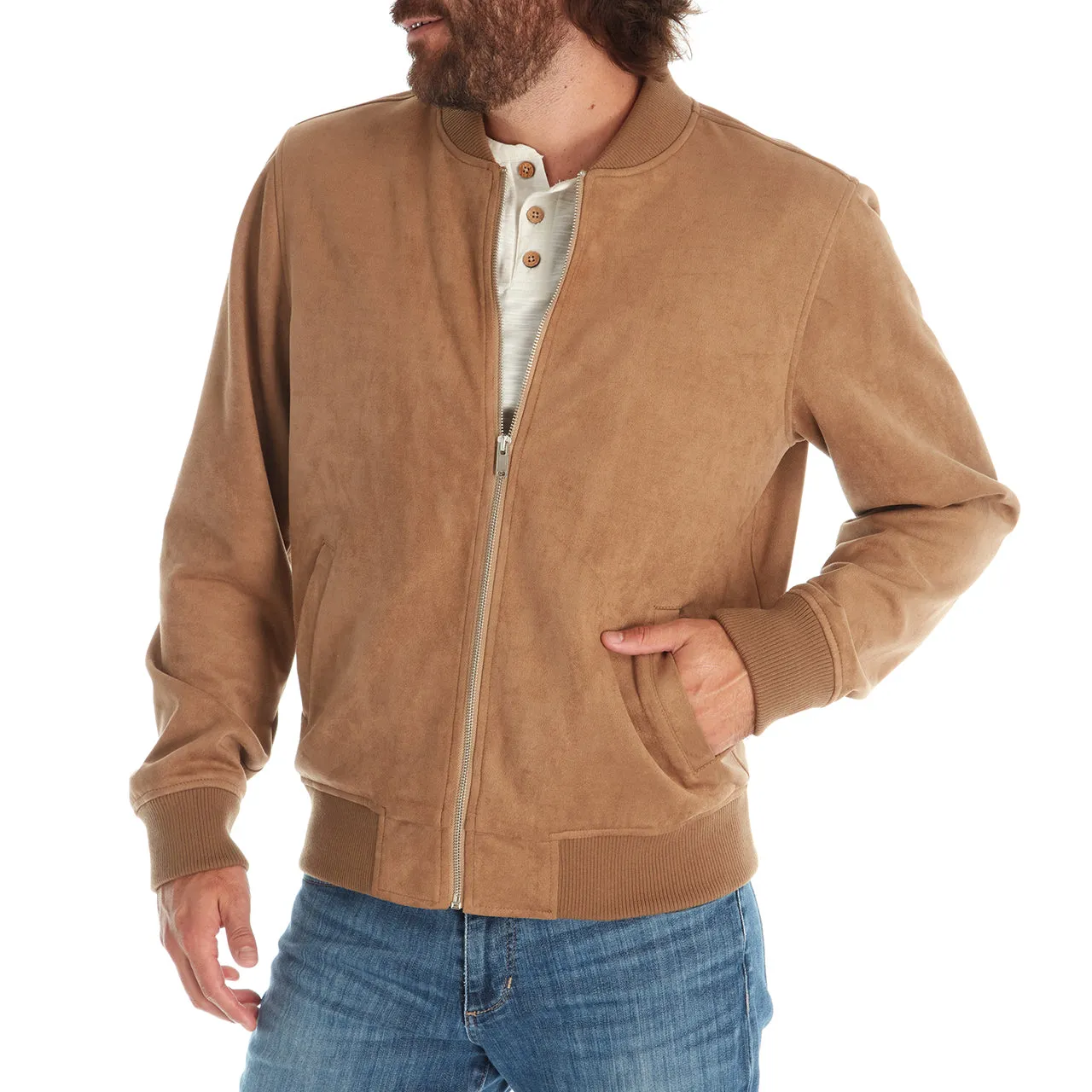 Wilson Faux Suede Bomber Jacket