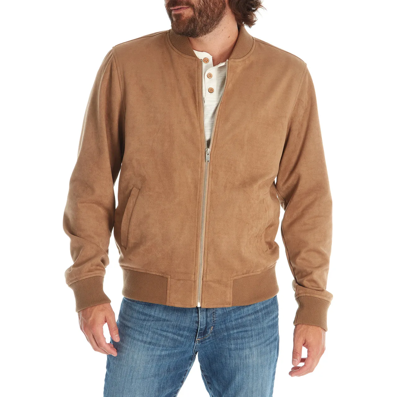 Wilson Faux Suede Bomber Jacket