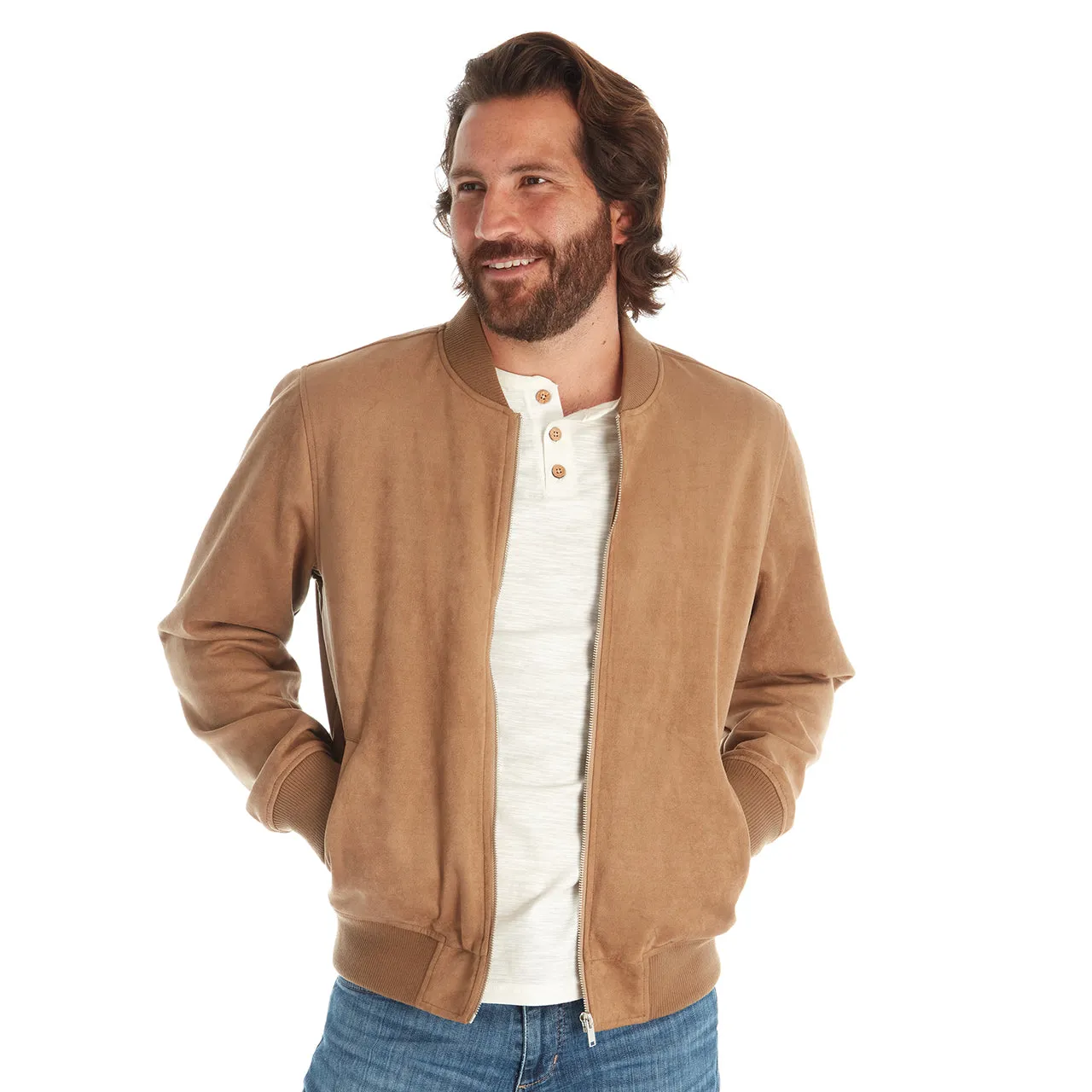 Wilson Faux Suede Bomber Jacket