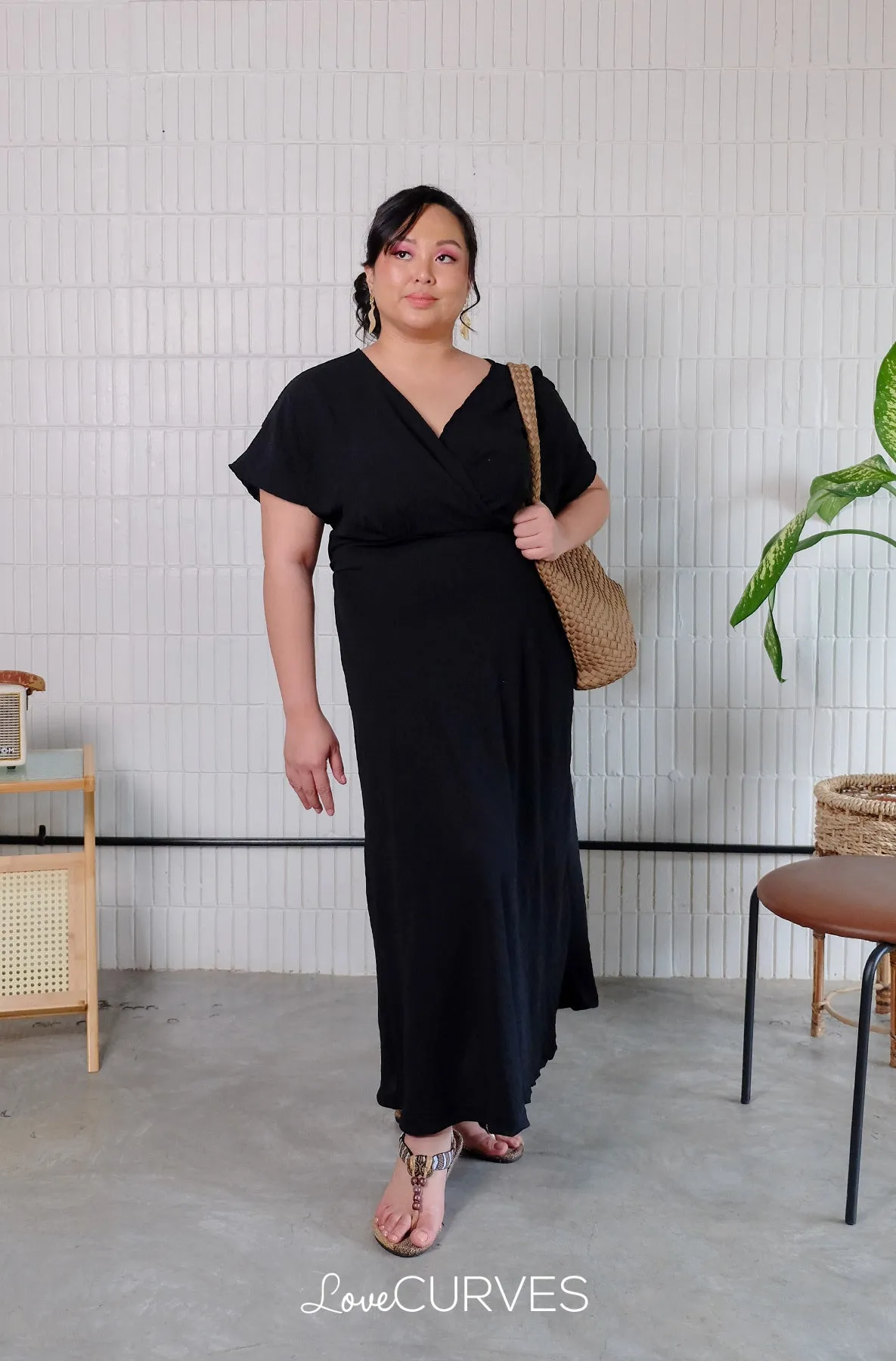 Wrap Maxi Dress - Black