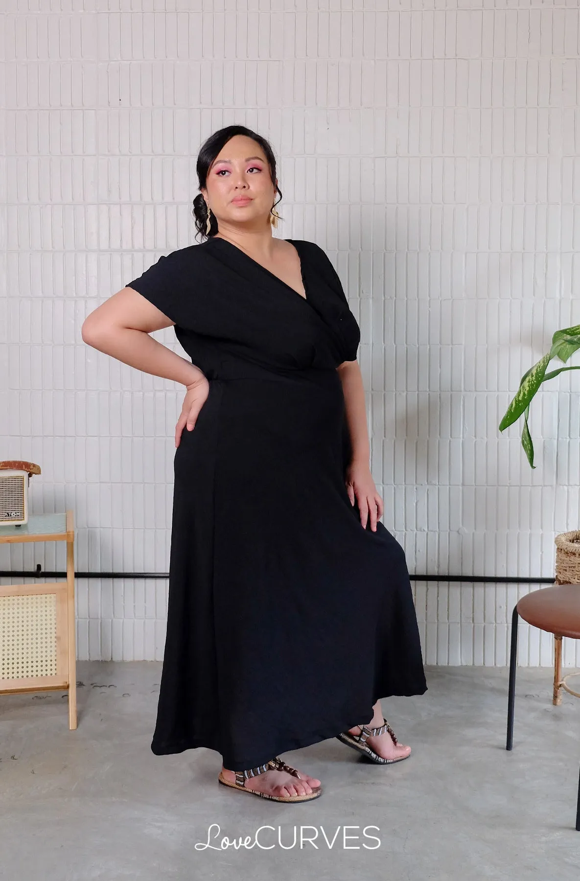 Wrap Maxi Dress - Black