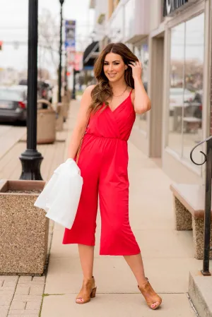 Wrap Top Cropped Jumpsuit