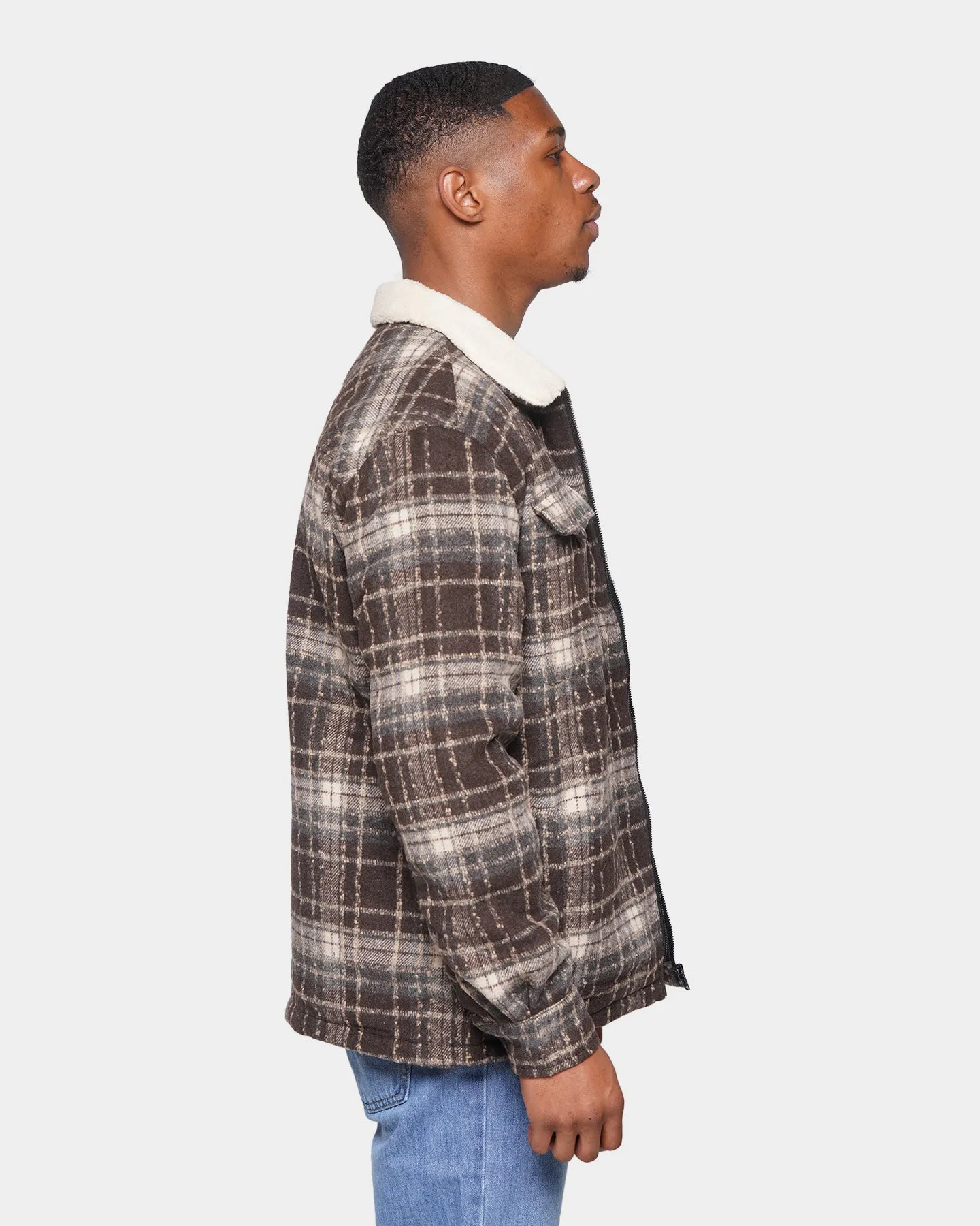 XXIII Tex Sherpa Flannel Jacket Cream/Black/Red