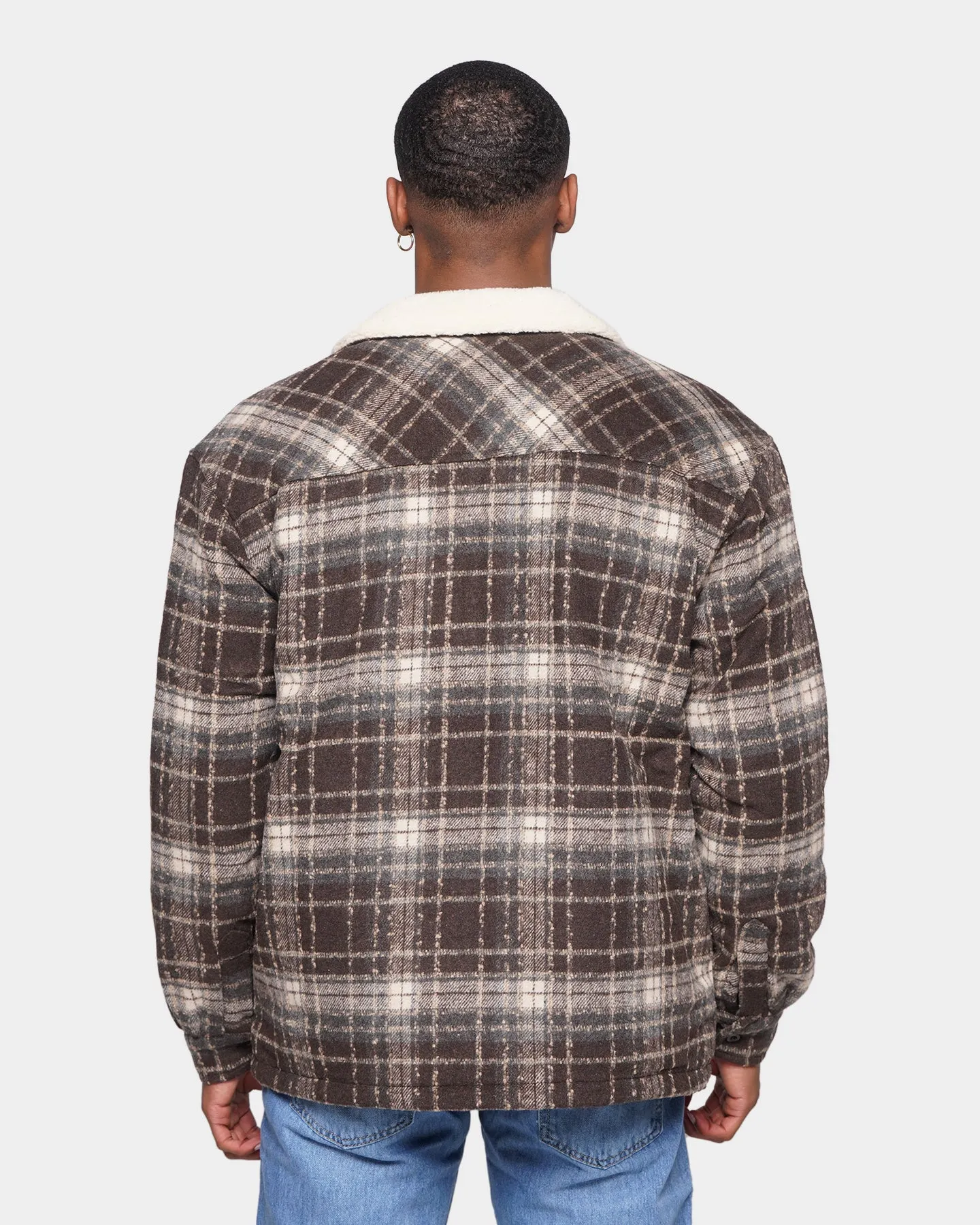 XXIII Tex Sherpa Flannel Jacket Cream/Black/Red