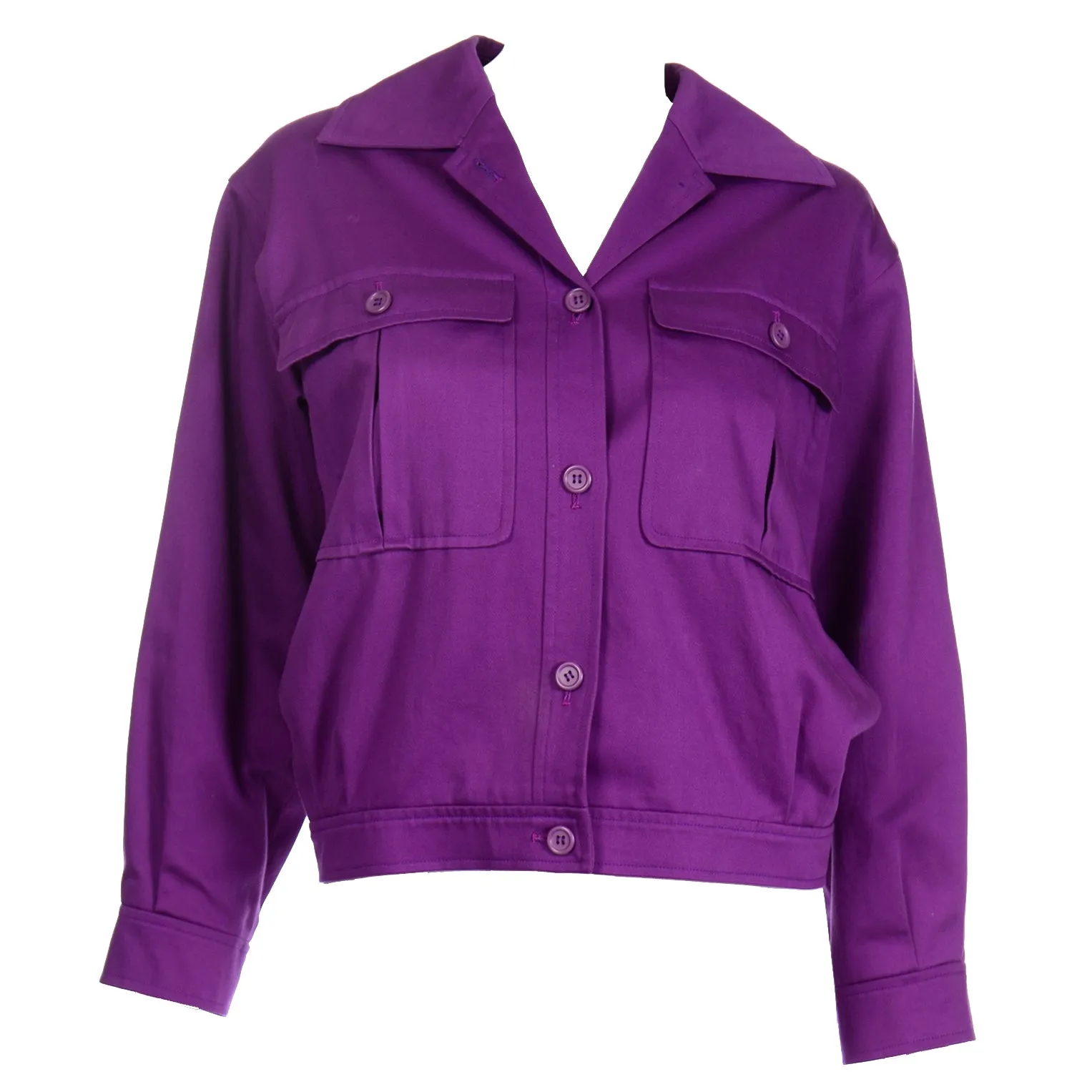 Yves Saint Laurent Vintage Purple Cropped Jacket