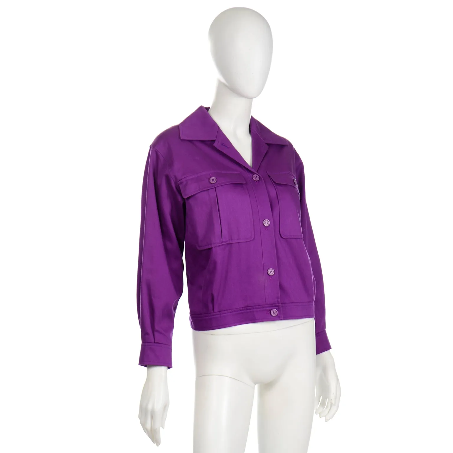 Yves Saint Laurent Vintage Purple Cropped Jacket