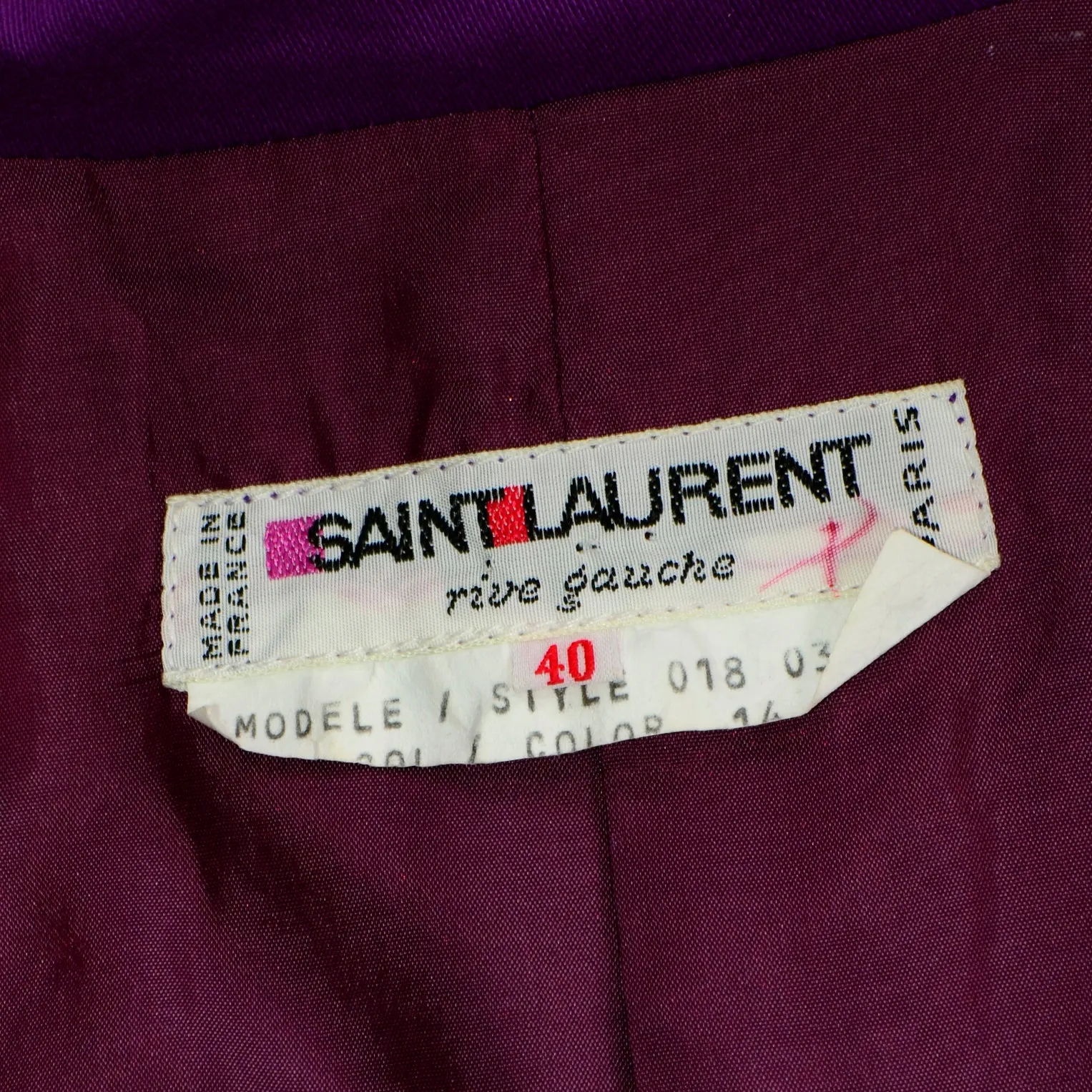 Yves Saint Laurent Vintage Purple Cropped Jacket