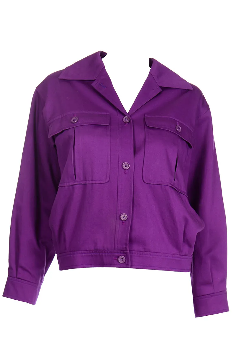 Yves Saint Laurent Vintage Purple Cropped Jacket