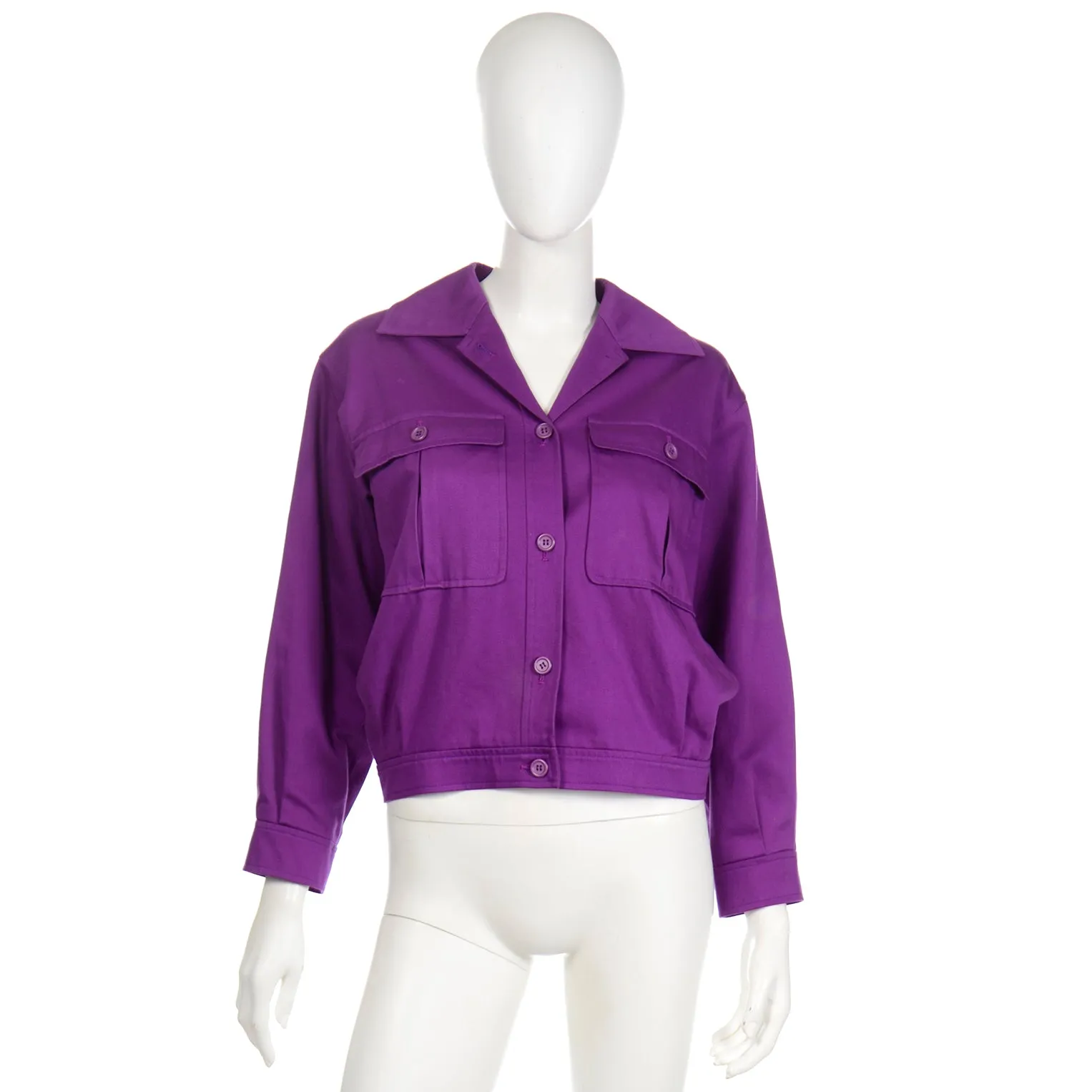 Yves Saint Laurent Vintage Purple Cropped Jacket